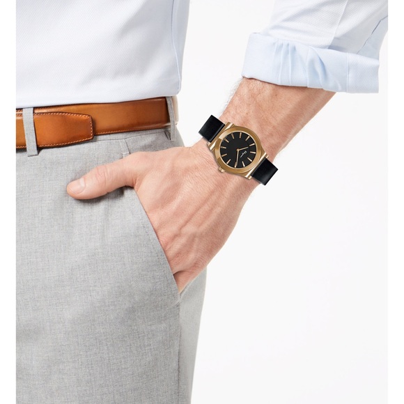 New Salvatore Ferragamo 1898‎ Slim Black Dial Yellow Gold Men's Watch - Picture 2 of 6